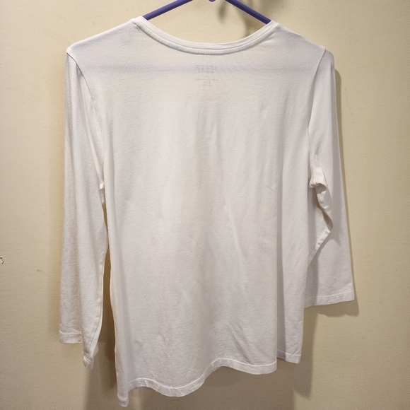 Chico's women's white 3/4  Sleeves t-shirt size 1 - Picture 5 of 6